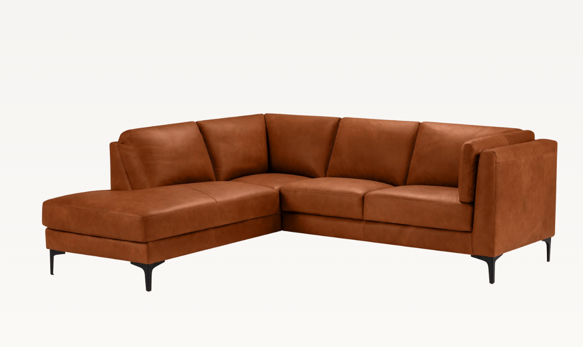 Brown L-Shaped Sectional Sofa