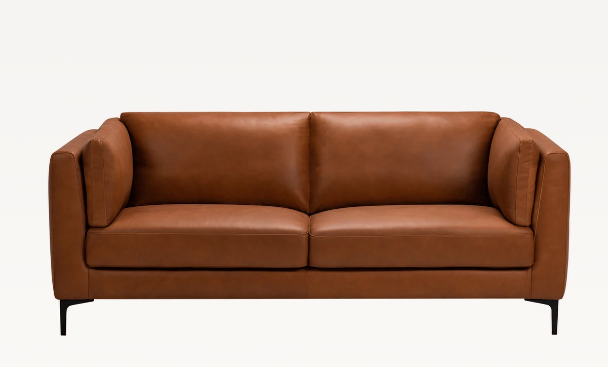 Warm Brown Two-Seat Sofa
