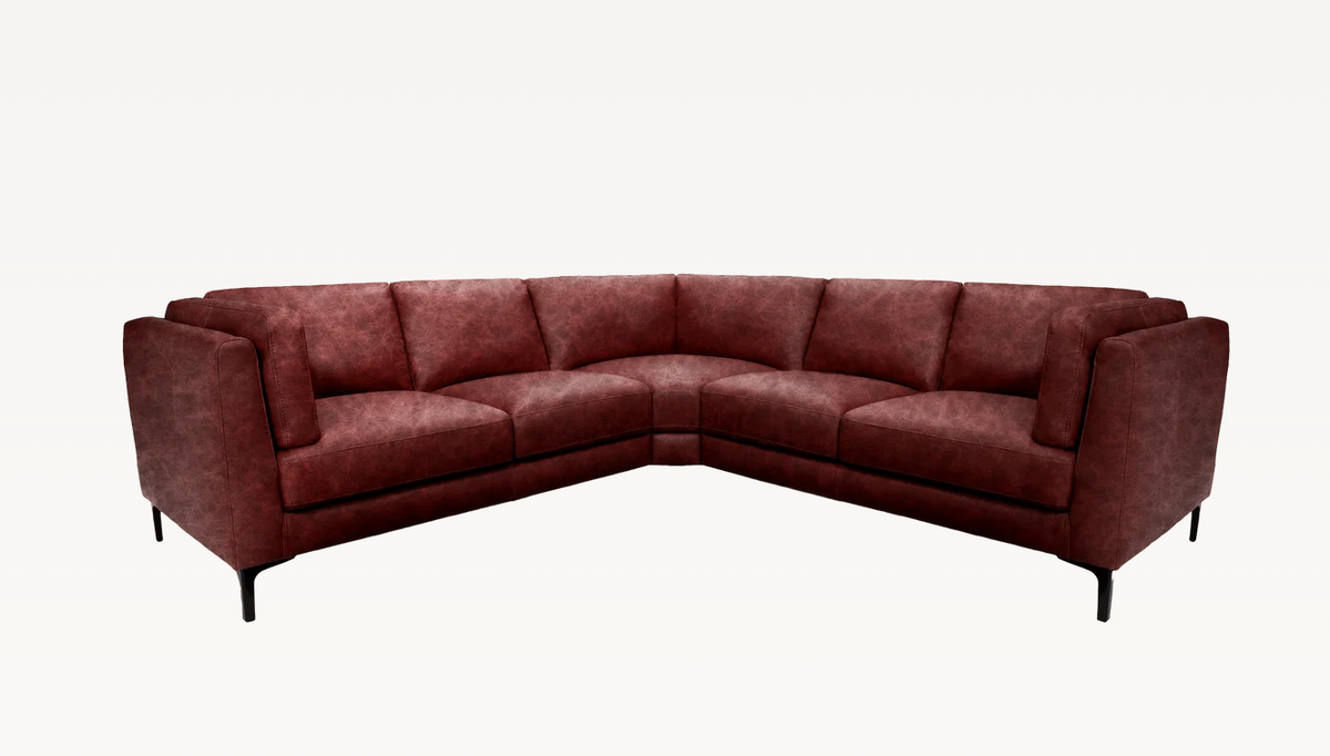 Burgundy Curved Sectional Sofa